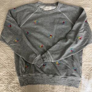 The Great Gray Floral Embroidered Sweater
